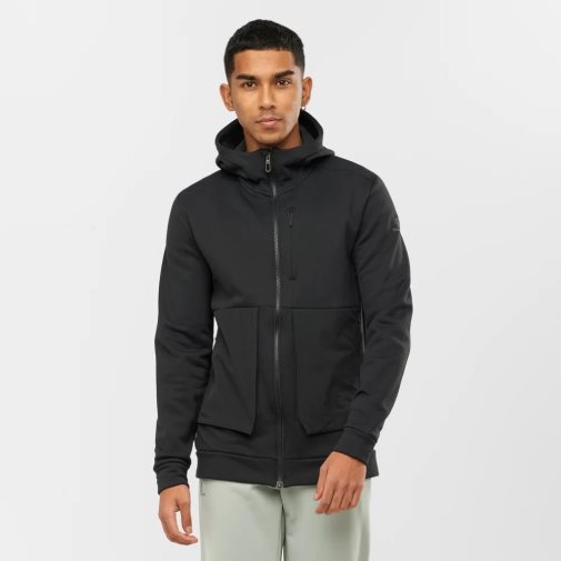 Black Salomon Essential Warm Fleece Men's Jackets | PH 25439T